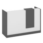 Modern Reception Desk White Grey Finish