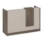 Modern Reception Desk Oak Khaki Finish