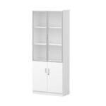 Modern 2 Door Filing Cabinet  Secure Office Storage White