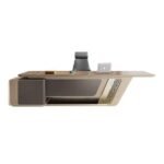 Luxury Modern Executive Desk with Integrated Storage Cabinet