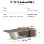 Luxury Modern Executive Desk with Integrated Storage Cabinet - Image 2