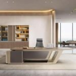 Luxury Modern Executive Desk with Integrated Storage Cabinet - Image 7