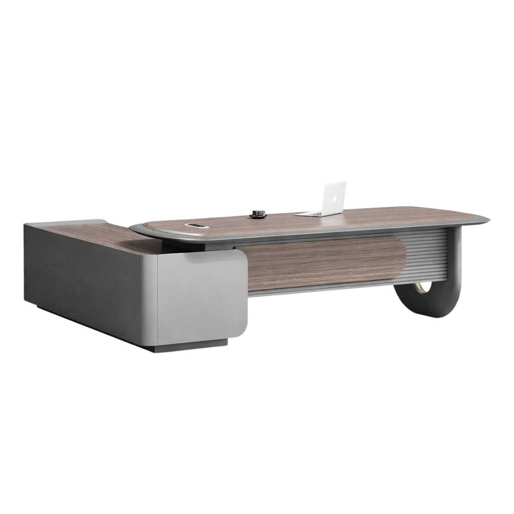 B201-16-B201-18-B201-24-Executive-Office-Desk-Front.jpg Aurelius Modern Executive Office Desk Walnut Grey - Image 1