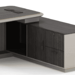 Modern Executive Office Desk with Integrated Side Cabinet - Image 5