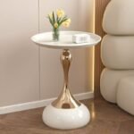 Modern Luxury Coffee Table With Metallic Base - Image 3