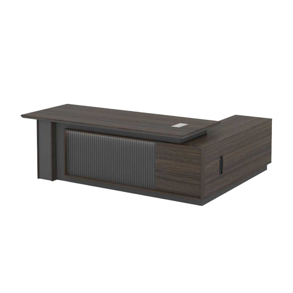 Office-Desk-1-main.jpg Modern Executive L-Shaped Office Desk – Dark Walnut Finish - Image 1