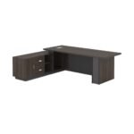 Modern Executive L-Shaped Office Desk – Dark Walnut Finish - Image 2