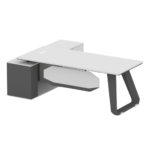 Executive Office Desk Grey White