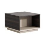 PrimeEdge Square Coffee Table Walnut & Beige Finish