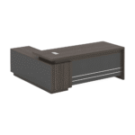 Luxe Executive L-Shaped Desk Coffee Finish